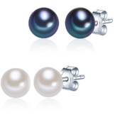 Valero Pearls Damen-Ohrstecker-Set Classic Collection: 2 Paar Ohrstecker 925 Sterlingsilber Süßwasser-Zuchtperlen weiß 60020047