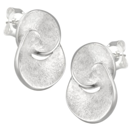 Vinani Damen-Ohrstecker 2 verschlungene Kreise gebürstet Sterling Silber 925 Ohrringe OVDB