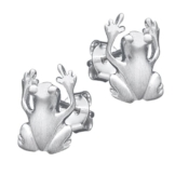 Vinani Damen-Ohrstecker Frosch mattiert Sterling Silber 925 Ohrringe OFR