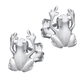 Vinani Damen-Ohrstecker Frosch mattiert Sterling Silber 925 Ohrringe OFR
