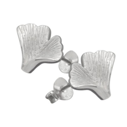 Vinani Damen-Ohrstecker Ginkgo Blatt mattiert Sterling Silber 925 Ohrringe OGK