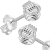 Vinani Damen-Ohrstecker Knoten klein Sterling Silber 925 Ohrringe Wollknäuel Affenfaust OWK