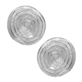 Vinani Damen-Ohrstecker Kreis Spirale mattiert glänzend Sterling Silber 925 Ohrringe OSA