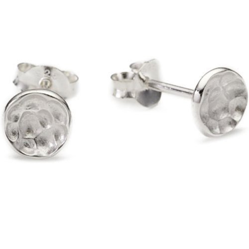 Vinani Damen-Ohrstecker Kreis klein gehämmert Sterling Silber 925 Ohrringe ORH
