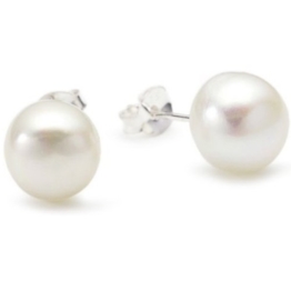 Vinani Damen-Ohrstecker Perle mittel Sterling Silber 925 Ohrringe OPW