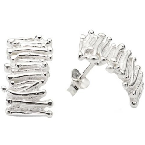 Vinani Damen-Ohrstecker Rechteck mit Rillenmotiv Sterling Silber 925 Ohrringe ORM
