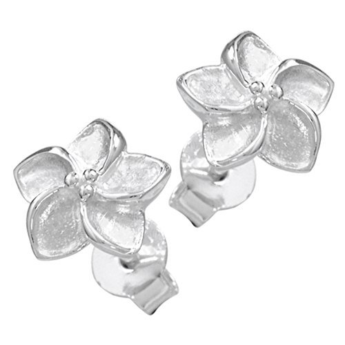 Vinani Damen-Ohrstecker Seerose matt glänzend Sterling Silber 925 Ohrringe OSR