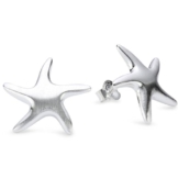 Vinani Damen-Ohrstecker Seestern mattiert Sterling Silber 925 Ohrringe OSNM