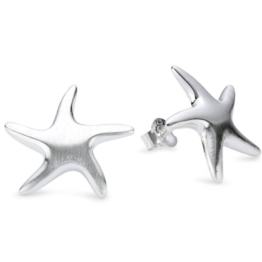 Vinani Damen-Ohrstecker Seestern mattiert Sterling Silber 925 Ohrringe OSNM