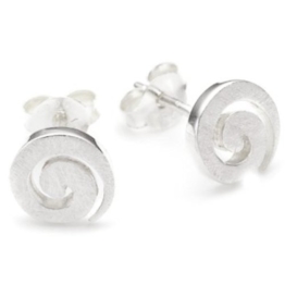 Vinani Damen-Ohrstecker Spirale gebürstet Sterling Silber 925 Ohrringe OSP