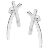 Vinani Damen-Ohrstecker X-Form Exess Sterling Silber 925 Ohrringe OEX