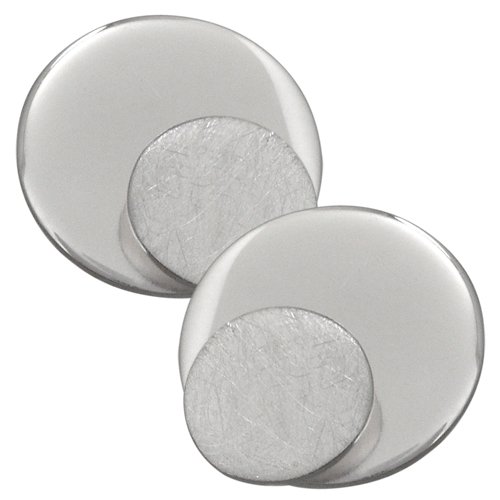 Vinani Damen-Ohrstecker doppelter Kreis gebürstet glänzend Sterling Silber 925 Ohrringe ODK