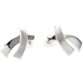 Vinani Damen-Ohrstecker gekreuzt matt glänzend Sterling Silber 925 OMG