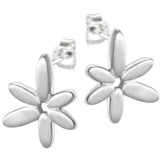 Vinani Ohrstecker Blume mattiert schlicht Sterling Silber 925 Blüte Ohrringe OCA