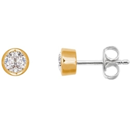 XENOX Ohrringe XS7028G Damen Ohrstecker Silver Circle gold Sterling-Silber 925 Gold weiß Zirkonia