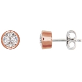 XENOX Ohrringe XS7028R Damen Ohrstecker Silver Circle rosé Sterling-Silber 925 Rose weiß Zirkonia