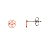 Xenox Damen Ohrstecker Liebesknoten in Rosegold aus 925 Sterling Silber