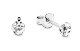 amor Damen-Ohrstecker Kugel 925 Sterling Silber rhodiniert Swarovski Elements weiß – 379847