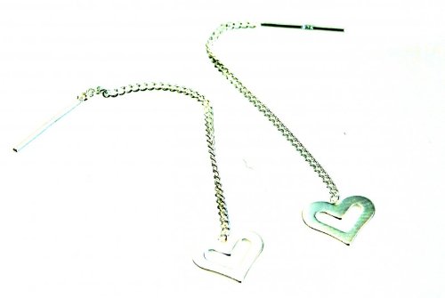 ASS 925 Silber Ohrringe Durchzieher offenes Herz 8mm -