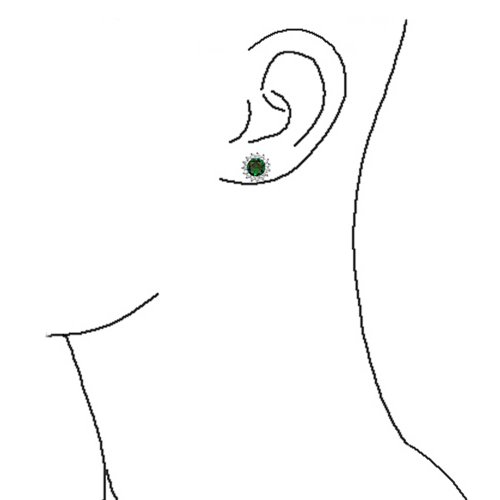 Bling Jewelry 925er Silber Farbe Smaragd CZ Bolzen und einem abnehmbaren Ohrring Jackets -