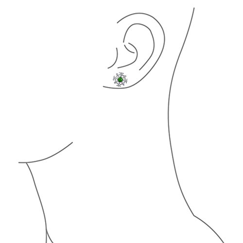 Bling Jewelry simulierten Jade CZ keltische Blume Ohrstecker 925 Sterling Silber -