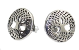 budawi® – Ohrstecker Lebensbaum 925er Sterling Silber Ø 12 mm, Weltenbaum Silberschmuck Ohrringe