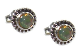 budawi® – Opal Ohrstecker in 925er Sterling Silber, Edelstein-Ohrringe Edelopal