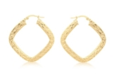Carissima 9 Karat 375er Gelbgold Gehämmerte Vierkant Creolen - 1.53.3049 -