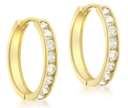 Carissima 9 Karat Gelbgold 17mm Zirkonia Creolen Ohrstecker - 1.57.9709 -