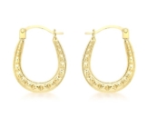 Carissima 9 Karat Gelbgold Gemusterte  Creolen  - 1.53.3839 -