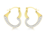 Carissima Gold Damen-Creolen 9ct 2 Heart Creole Earrings 375 Gelbgold - 1.58.2079 -