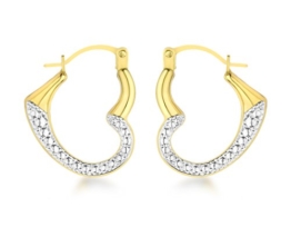 Carissima Gold Damen-Creolen 9ct 2 Heart Creole Earrings 375 Gelbgold - 1.58.2079 -