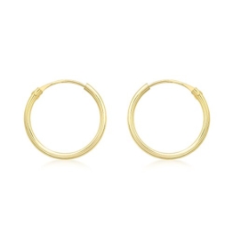 Carissima Gold Damen-Creolen 9ct Yellow 13mm Sleeper Hoop Earrings 375 Gelbgold-1.53.9799 -