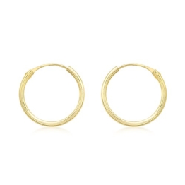 Carissima Gold Damen-Creolen 9ct Yellow 13mm Sleeper Hoop Earrings 375 Gelbgold-1.53.9799 -