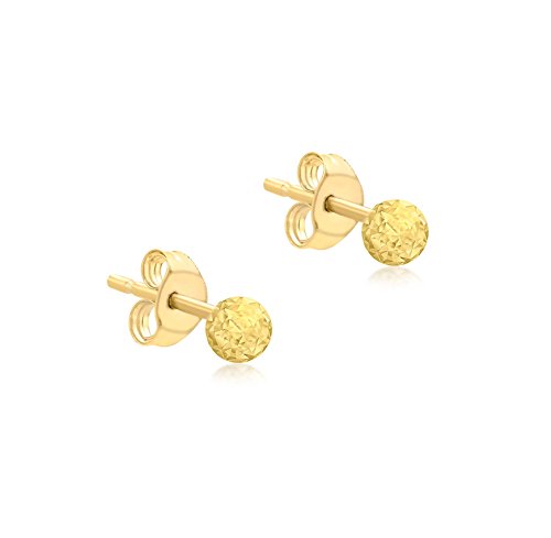 Carissima Gold Damen-Ohrstecker 9ct gelb Diamond Cut 3mm Ball Stud 375 Gelbgold-1.55.7989 -