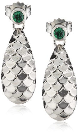 caï women Damen-Ohrstecker 925 Sterling Silber rhodiniert Zirkonia grün C1402E/90/J0