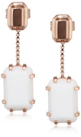 caï women Damen-Ohrstecker URBAN CLASSICS 925 Silber- rosegold Achat Weiß – C1604E/90/83/