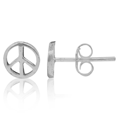 Chic-Net Silberohrstecker Ohrstecker 925er Sterling Silber Unisex Schmuck Ohrringe Peace Symbol -