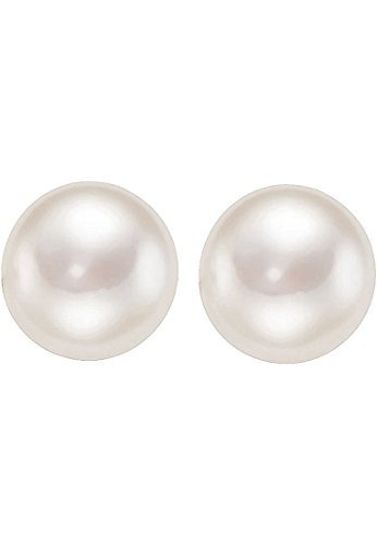 CHRIST Pearls Ohrringe Damen-Ohrstecker 585er Weißgold Süßwasserzuchtperle One Size, weiß -