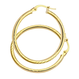 Citerna Damen Creole 9 Karat (375) Gelbgold AR057Y Seite Ohrringe Kreolen mit Diamantschliff -