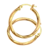 Citerna Damen-Creolen 9k gedrehte 20 mm 375 Gelbgold 2.2 cm - UER041Y -