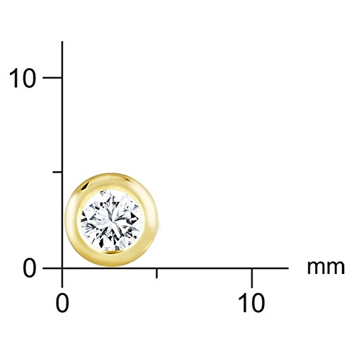 Diamond Line Damen-Single-Diamant-Ohrstecker 585 Gelbgold 1 Diamant ca. 0,10ct. weiß Piqué (W-PI) -