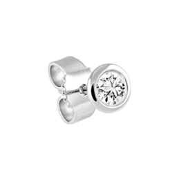 Diamond Line Damen-Single-Diamant-Ohrstecker 585 Weißgold 1 Diamant ca. 0,05ct. weiß Piqué (W-PI) -