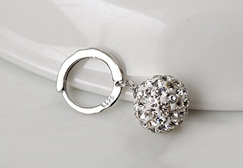 Fashmond Kindertag Geschenke Kugel Design Ohrgehänge Creolen für Damen Mädchen 925 Sterling Silber Kristall -