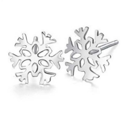 findout 925 Sterling Silber Schneeflocke Ohrringe (F495)