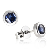 Goldmaid Damen-Ohrstecker 375 Weißgold 2 blaue Saphire -