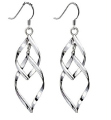 Lieberpaar Damen Doppel Leaves 925 Sterling Silber Ohrhaenger Ohrring -