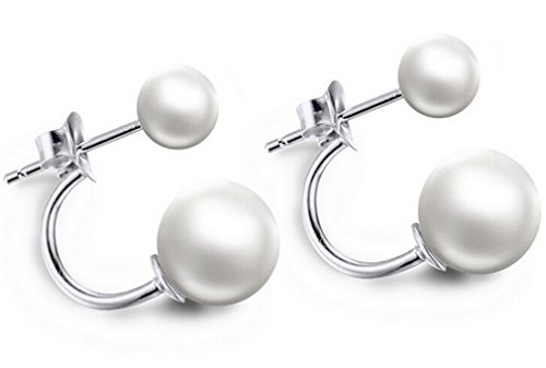 Lieberpaar Damen Einseitiges Perlenohrstecker 925 Sterling Silber Ohrringe Ohrstecker (8mm) -