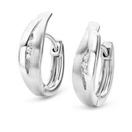 Miore Damen-Creolen 925 Sterling Silber 6 Zirkonia farblos 17 mm -