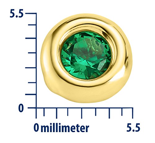Miore Damen-Ohrstecker 375 Gelbgold Smaragd grün Rundschliff -